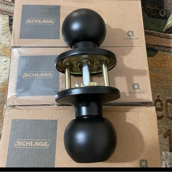 Lot of 3 SCHLAGE Corona Aged Bronze Bed & Bath Door Knob Lock Sets J40 CNA 716 - Picture 1 of 9
